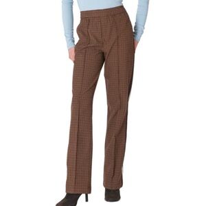 Dex Brown Plaid Straight Leg Pants